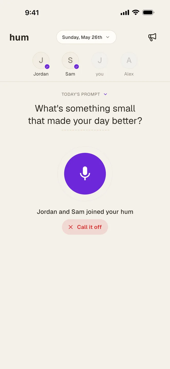 A group hum that two friends have joined